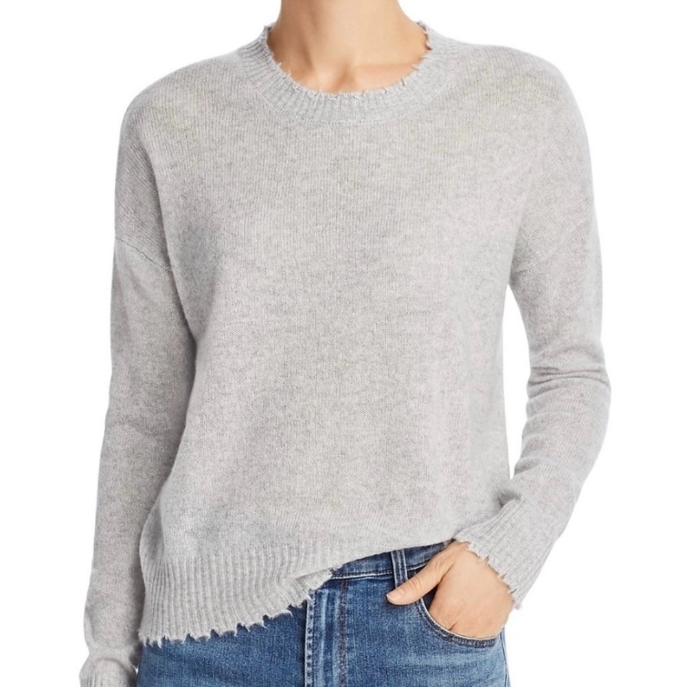 Distressed Grey Fate Sweater For Women Size Small Long Sleeve Knit